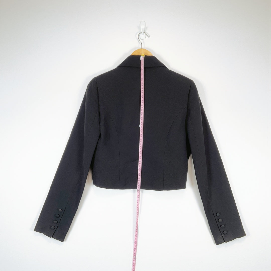 Witchery Cropped Black Blazer Size 10 – Tailored Short Jacket