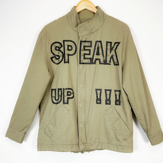 Vintage “Speak Up!!!” Graphic Jacket – Approx. Size M