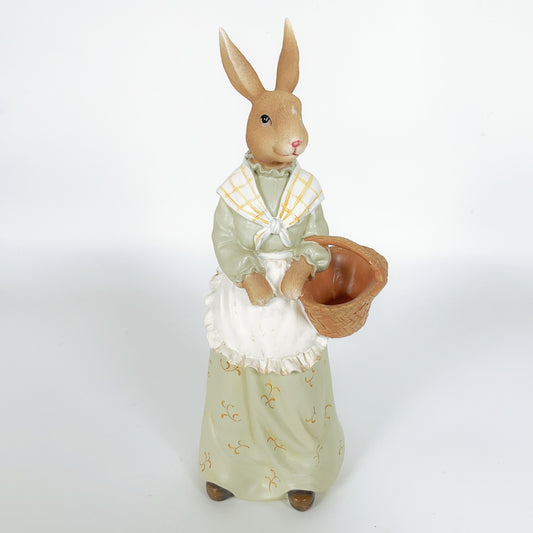 Decorative Rabbit Figurine - Demi the Bunny with Basket