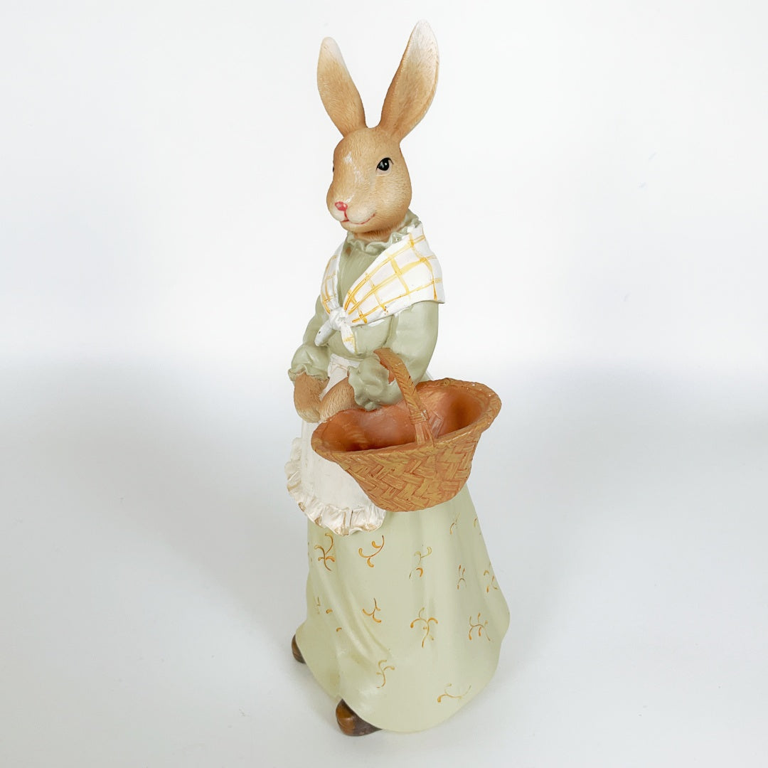 Decorative Rabbit Figurine - Demi the Bunny with Basket