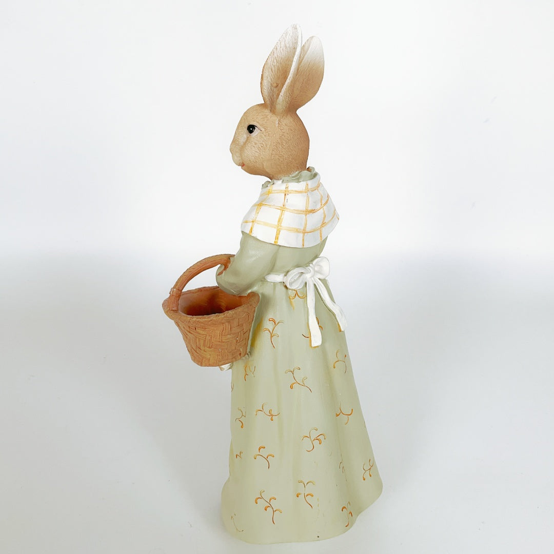 Decorative Rabbit Figurine - Demi the Bunny with Basket