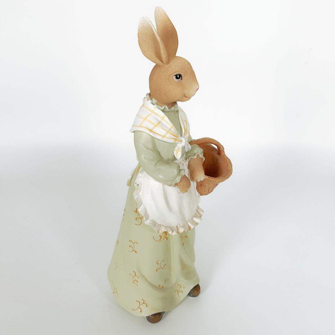 Decorative Rabbit Figurine - Demi the Bunny with Basket