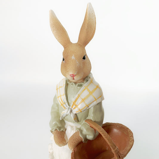 Decorative Rabbit Figurine - Demi the Bunny with Basket