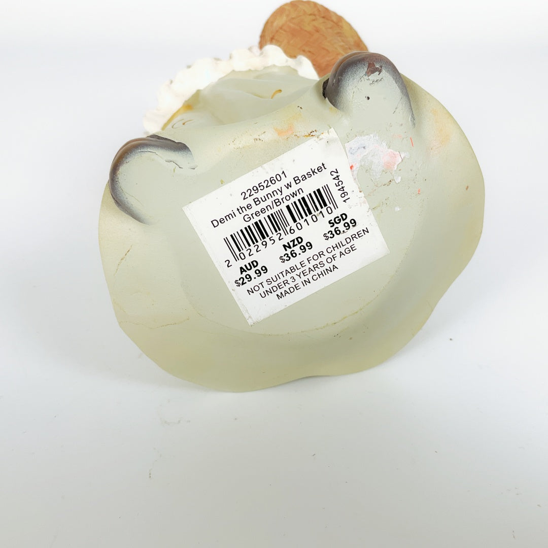 Decorative Rabbit Figurine - Demi the Bunny with Basket