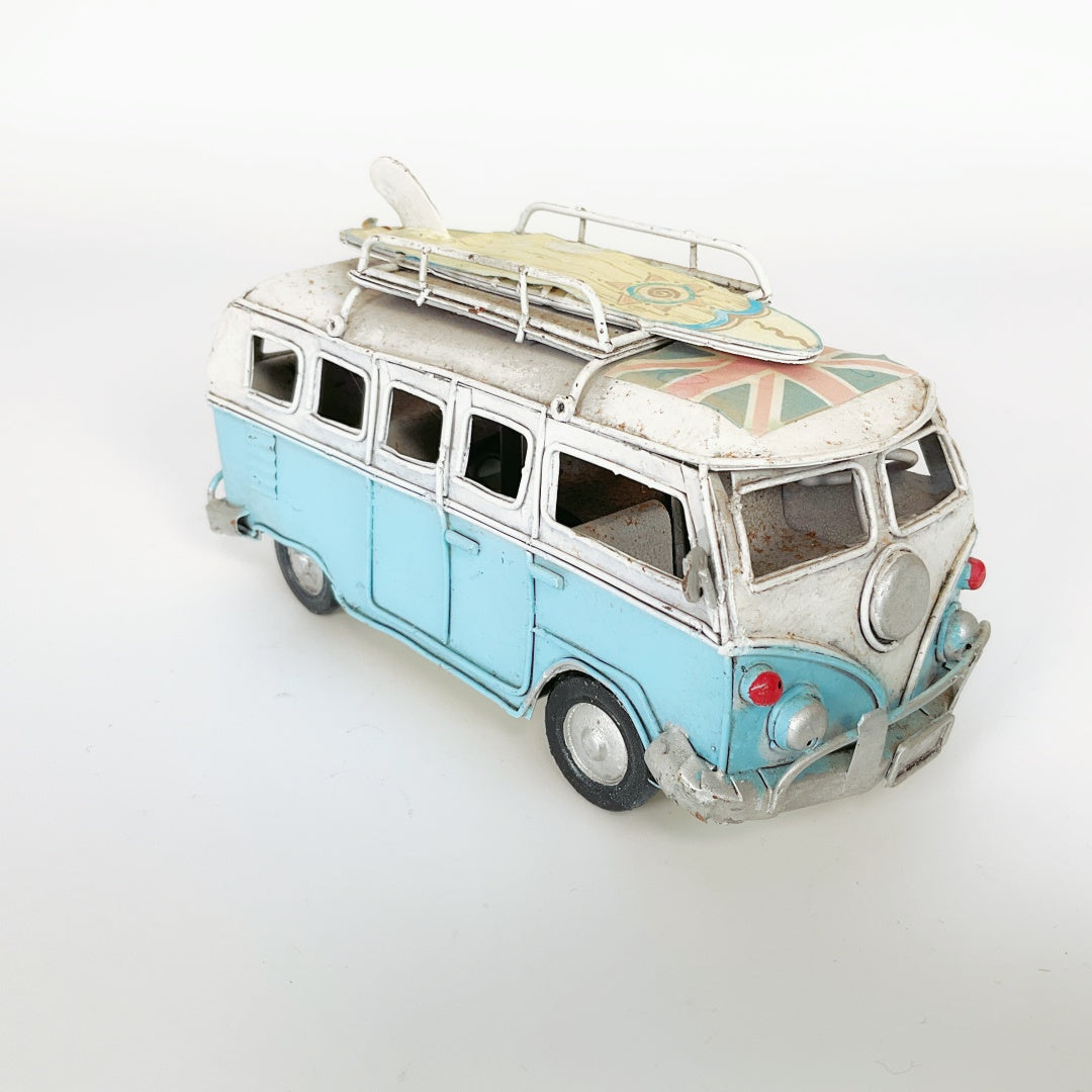 Vintage Mini Bus Model with Surfboard