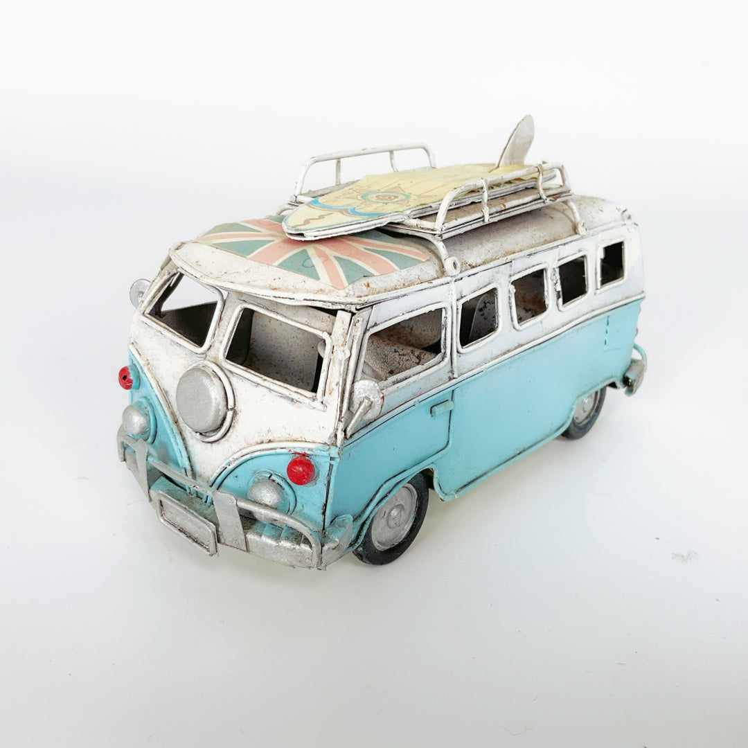 Vintage Mini Bus Model with Surfboard