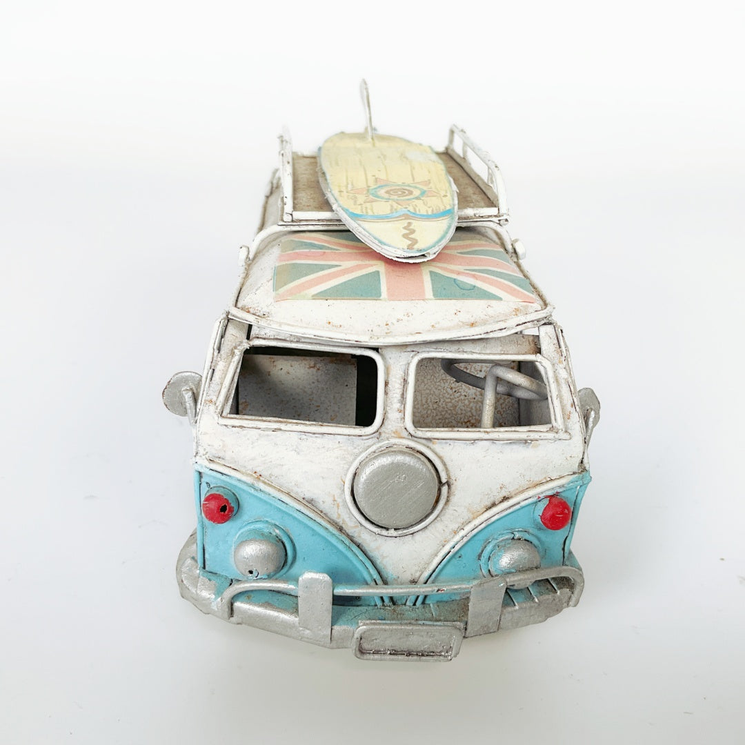 Vintage Mini Bus Model with Surfboard