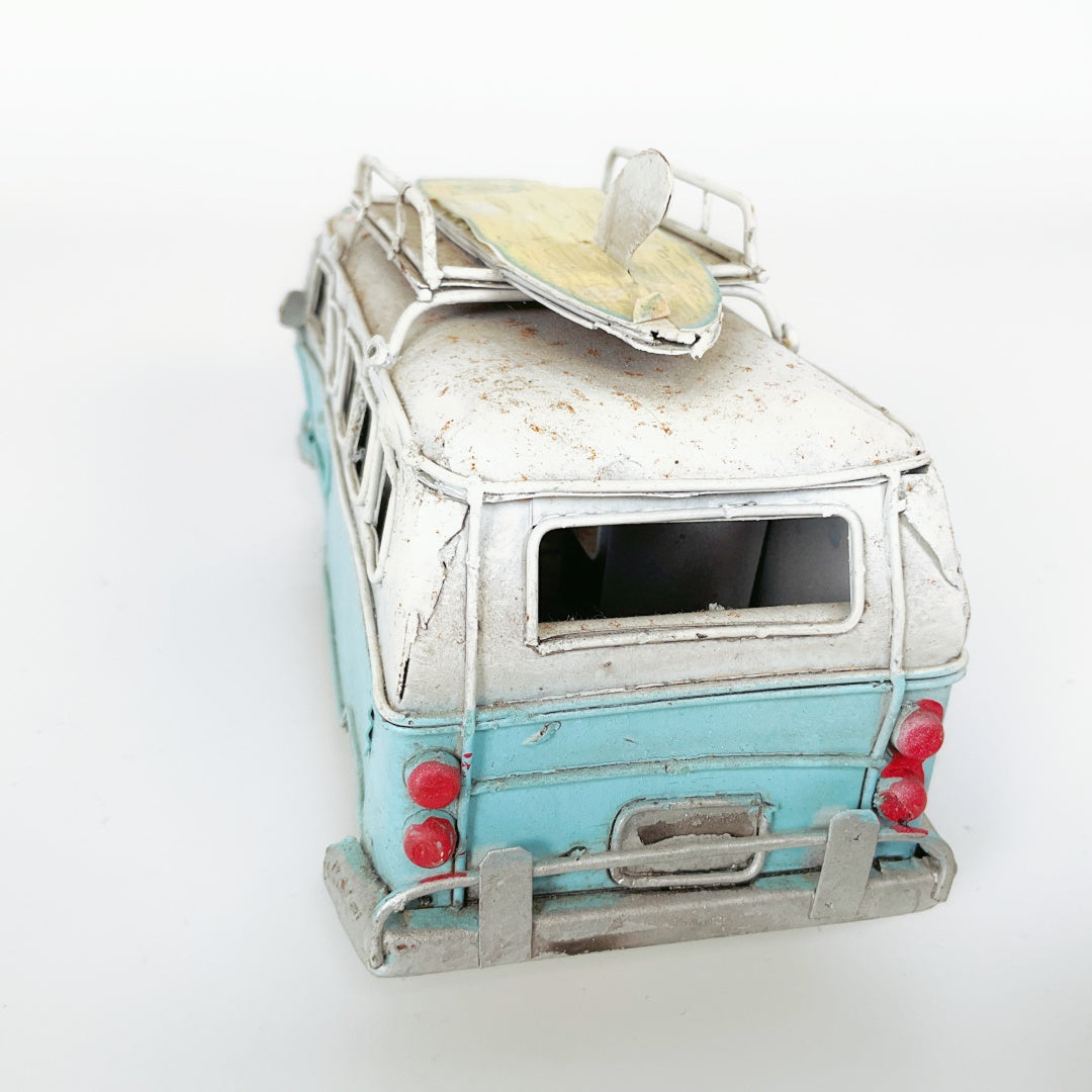 Vintage Mini Bus Model with Surfboard