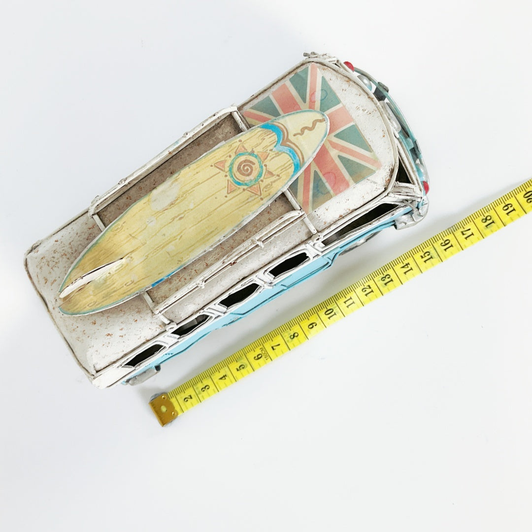 Vintage Mini Bus Model with Surfboard