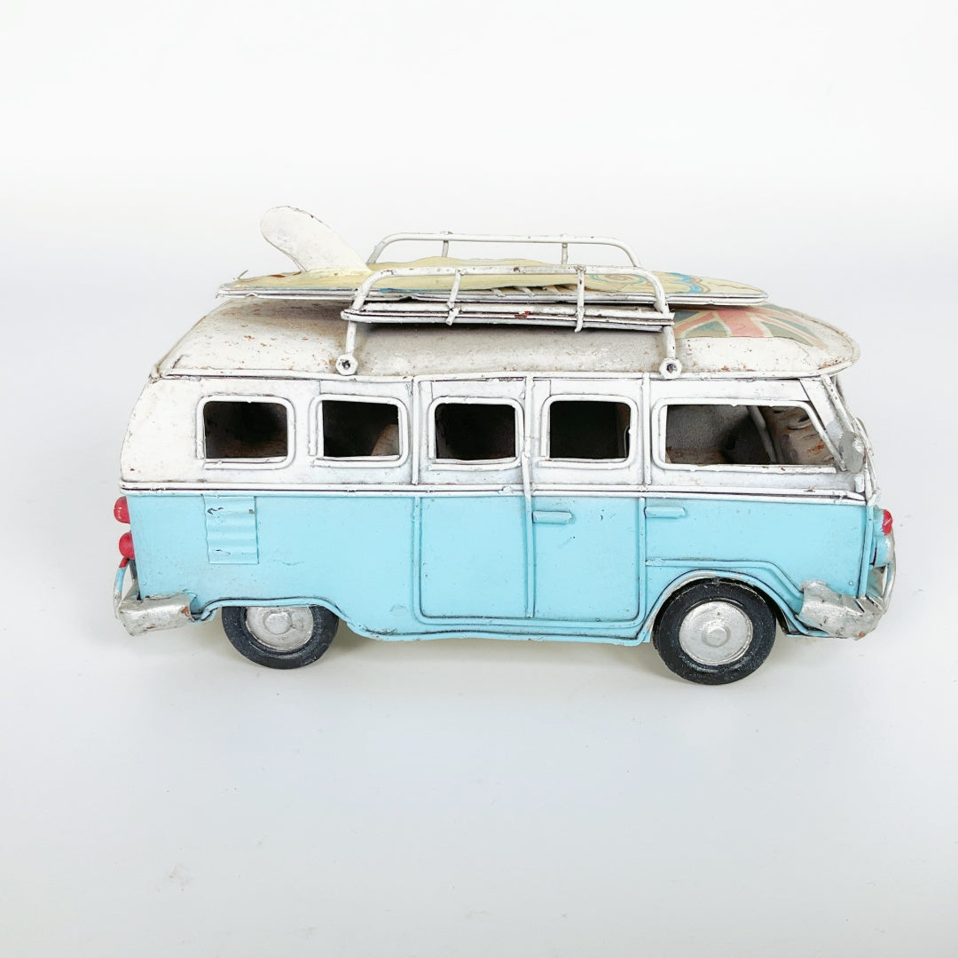 Vintage Mini Bus Model with Surfboard