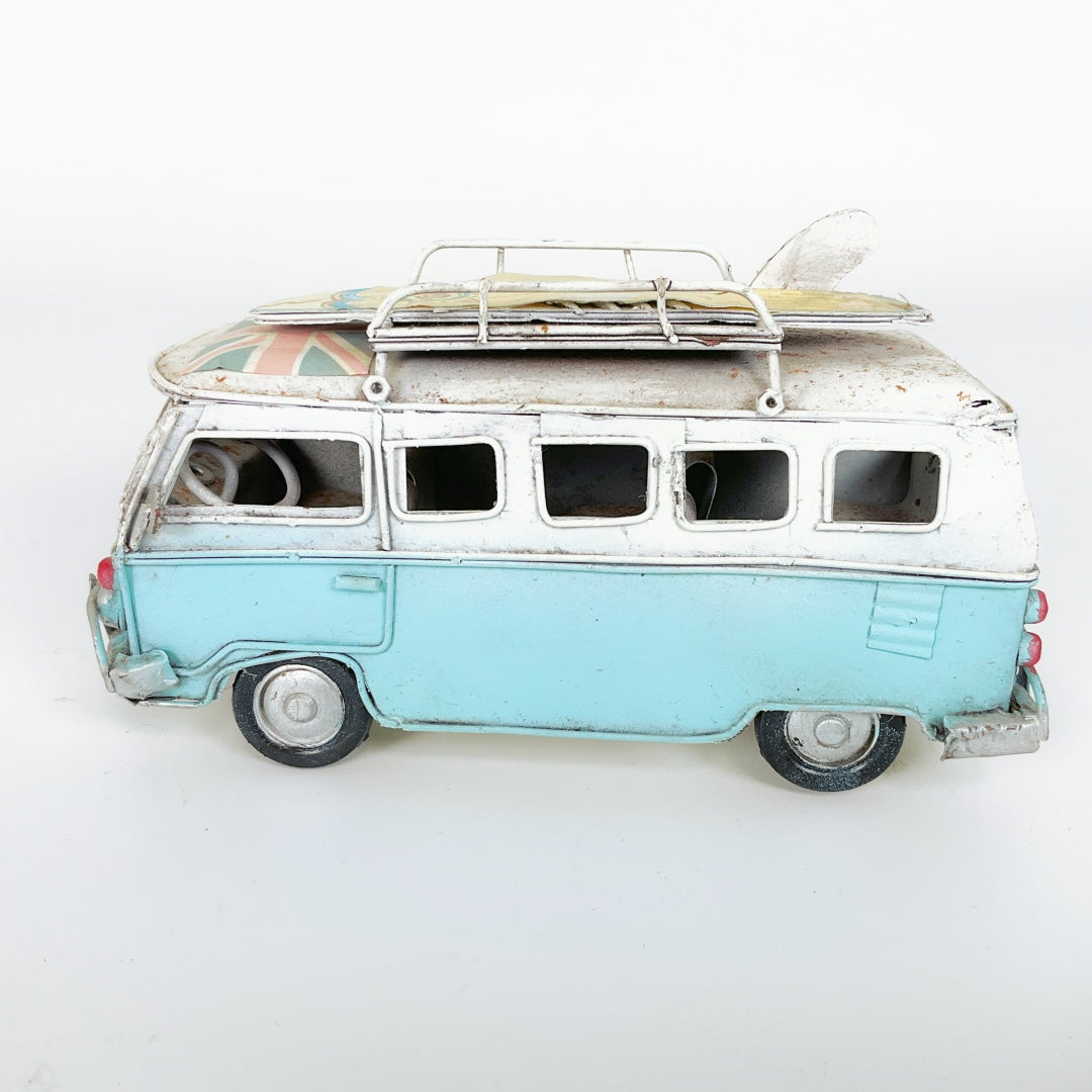 Vintage Mini Bus Model with Surfboard