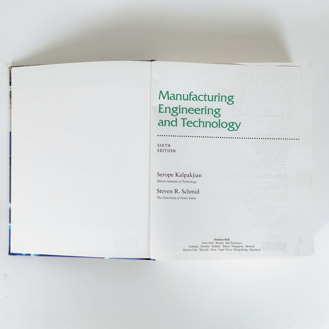 Pearson - Manufacturing Engineering and Technology Sixth Edition