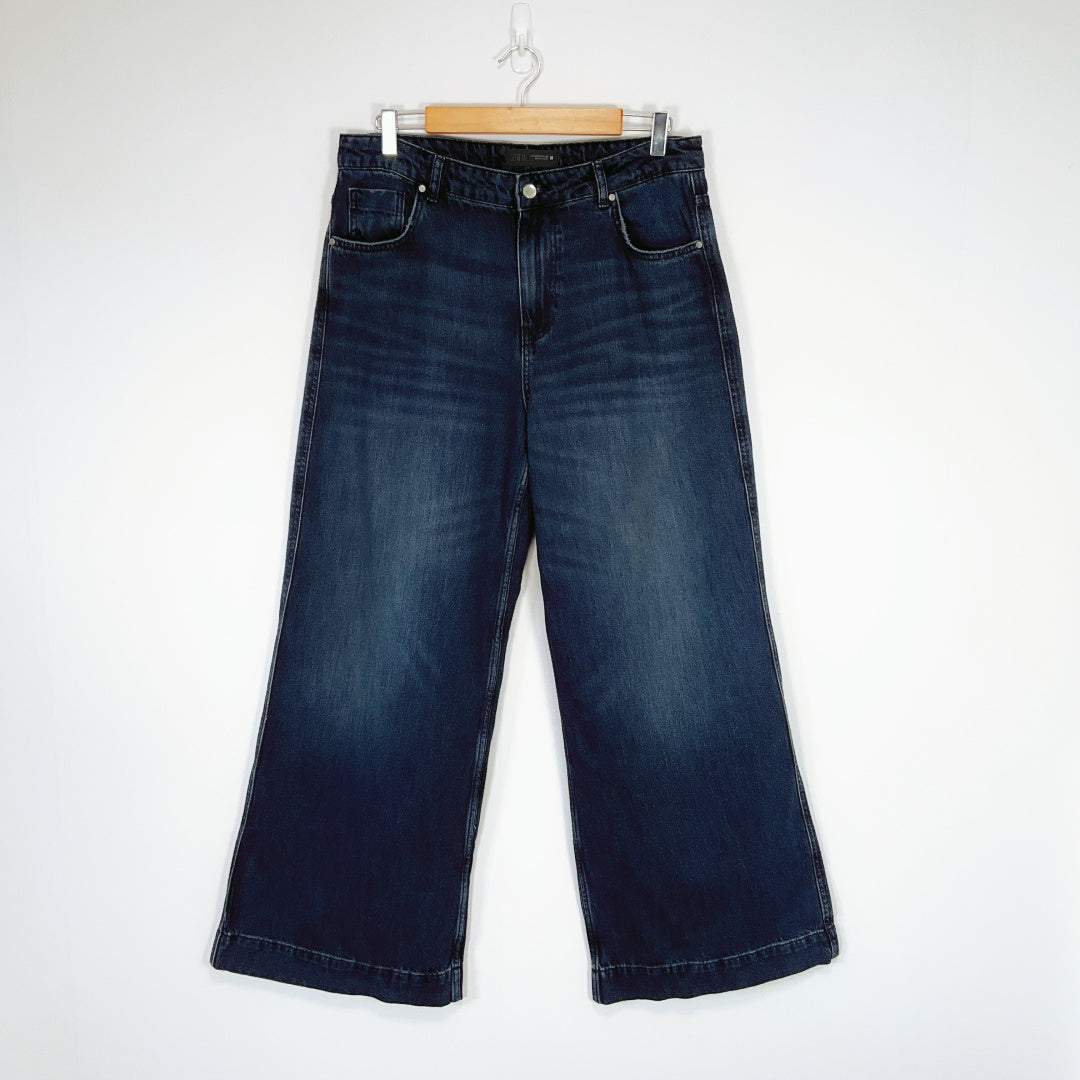 ZARA Wide Leg Blue Denim Jeans – Size EUR 40
