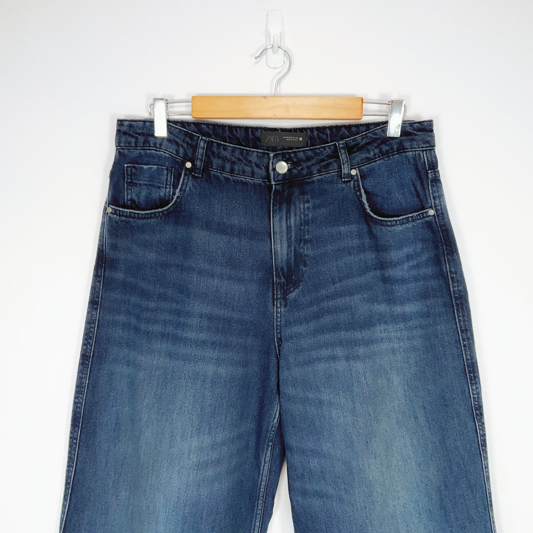 ZARA Wide Leg Blue Denim Jeans – Size EUR 40