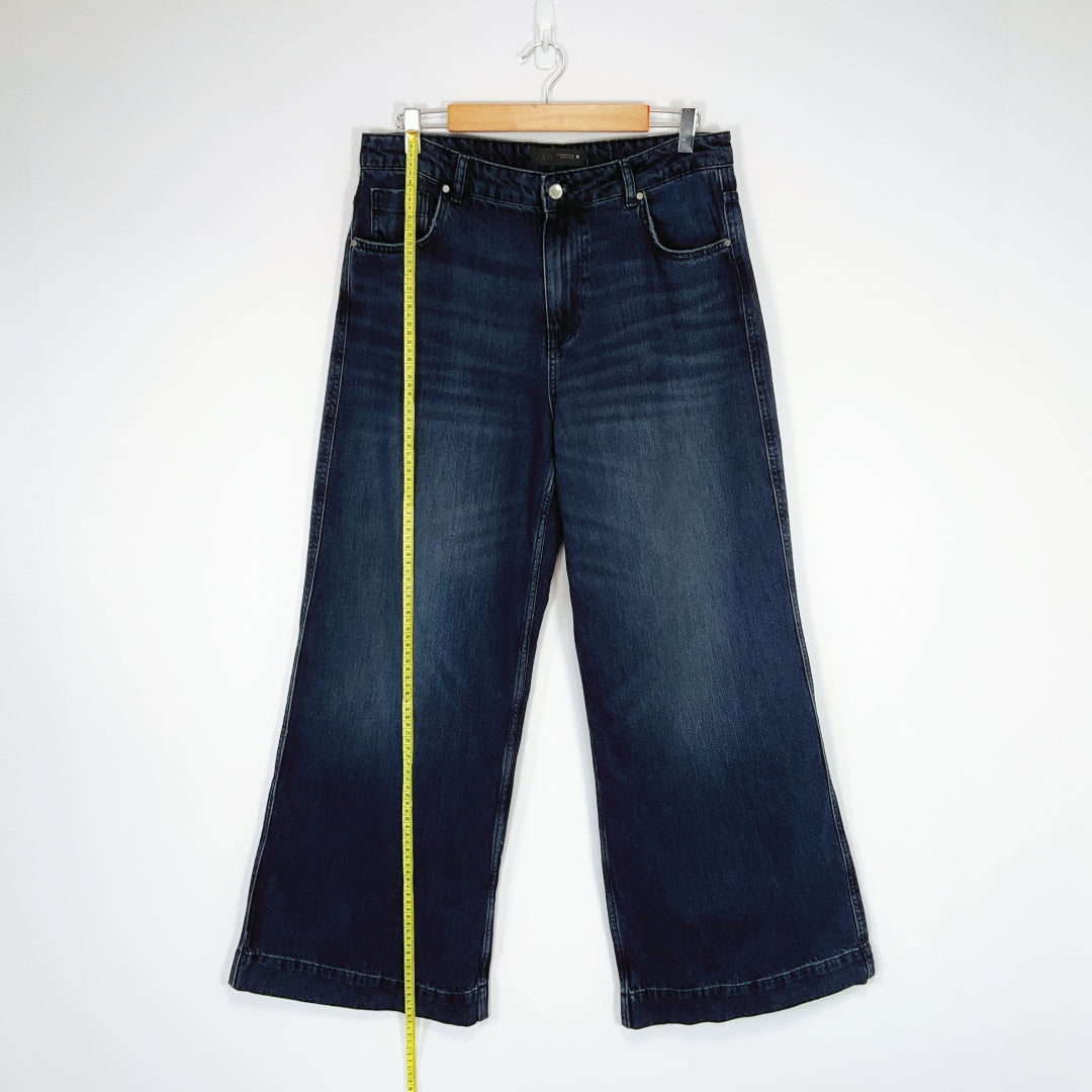 ZARA Wide Leg Blue Denim Jeans – Size EUR 40