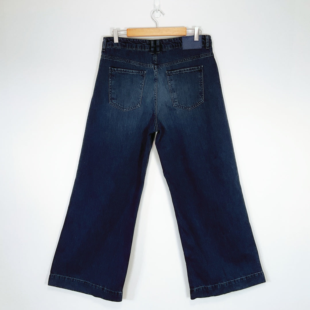 ZARA Wide Leg Blue Denim Jeans – Size EUR 40