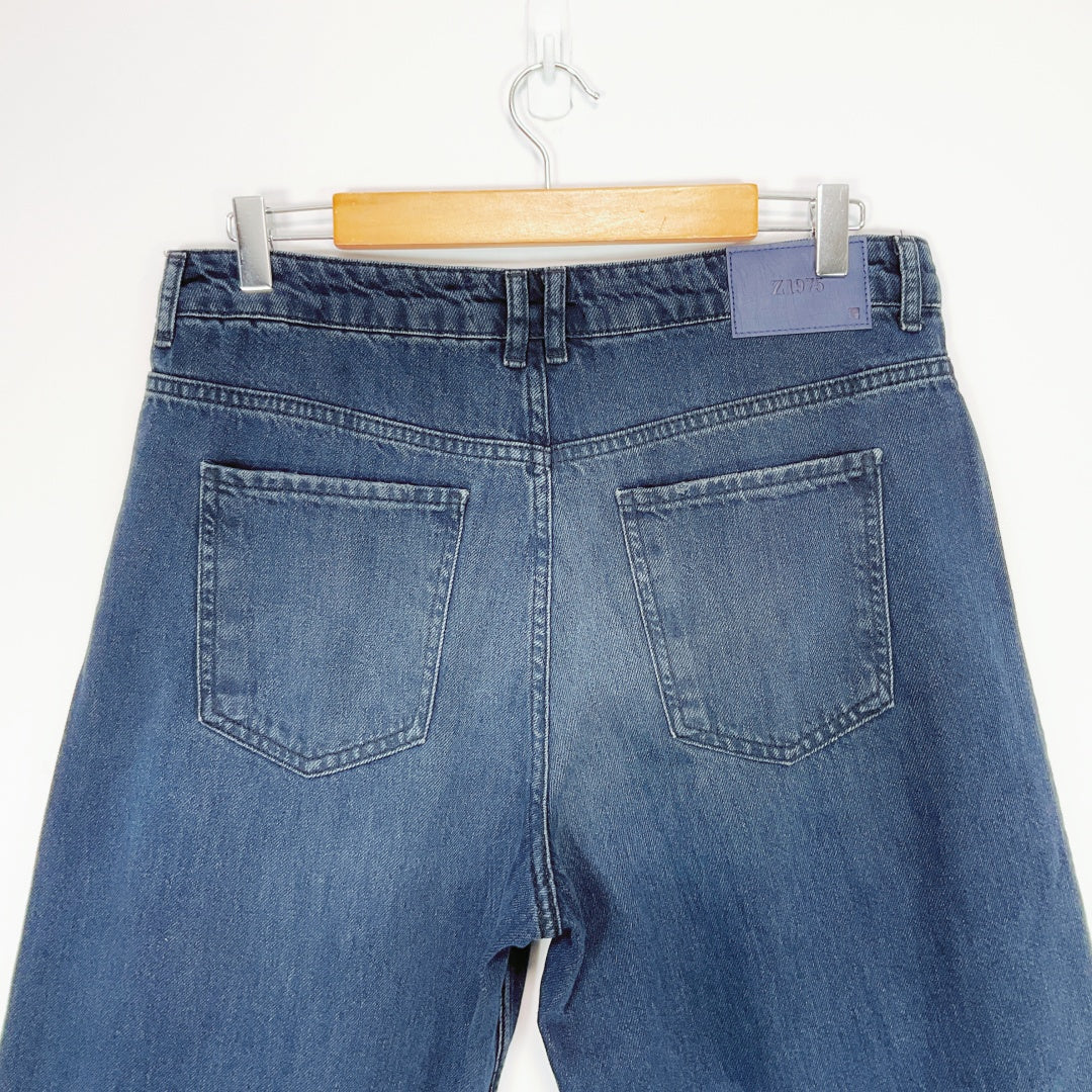 ZARA Wide Leg Blue Denim Jeans – Size EUR 40