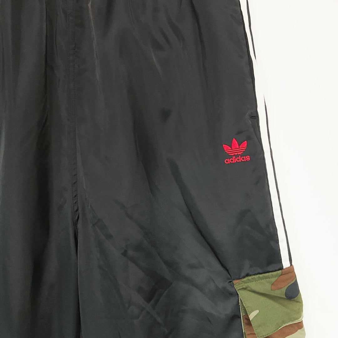 Adidas Black Track Pants with Camo Panels – Size UK 16