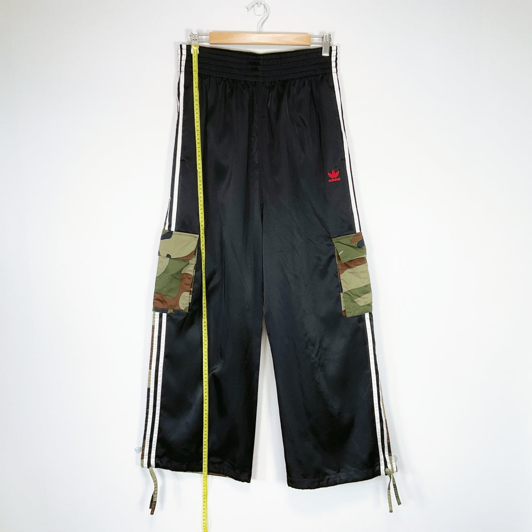 Adidas Black Track Pants with Camo Panels – Size UK 16