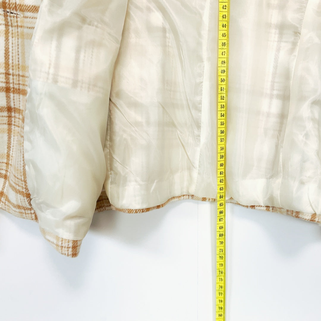 MIRROU Beige Plaid Blazer Jacket – Size 12
