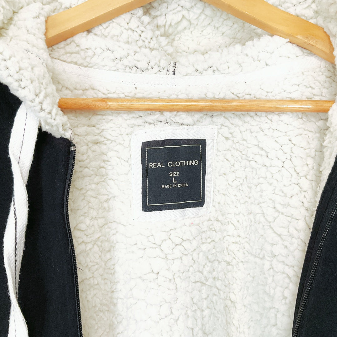 Real Clothing Sherpa Lined Hoodie Jacket – Size L