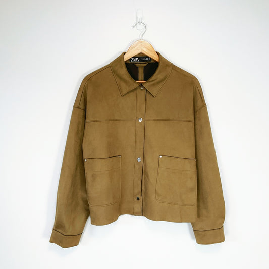 ZARA Cropped Brown Jacket – Size EUR L