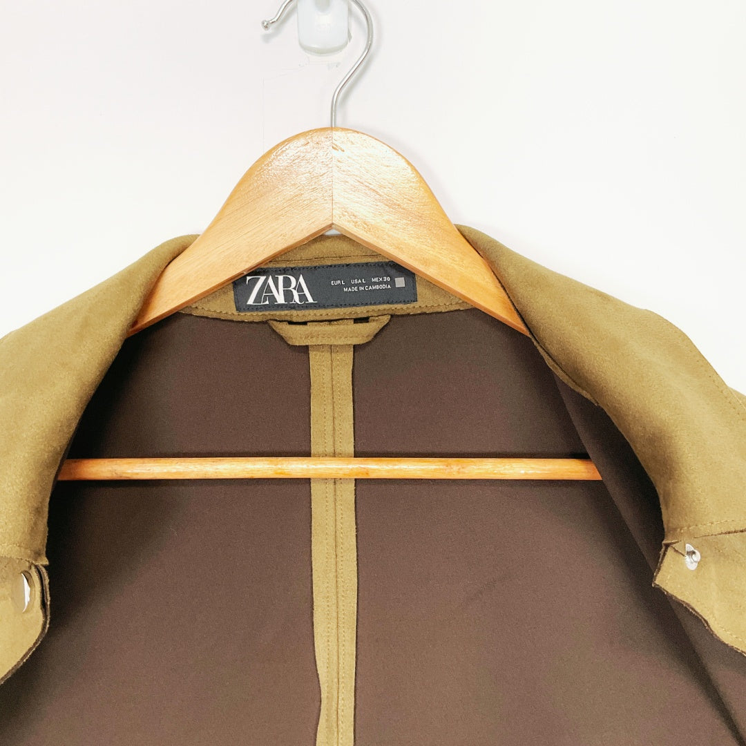 ZARA Cropped Brown Jacket – Size EUR L