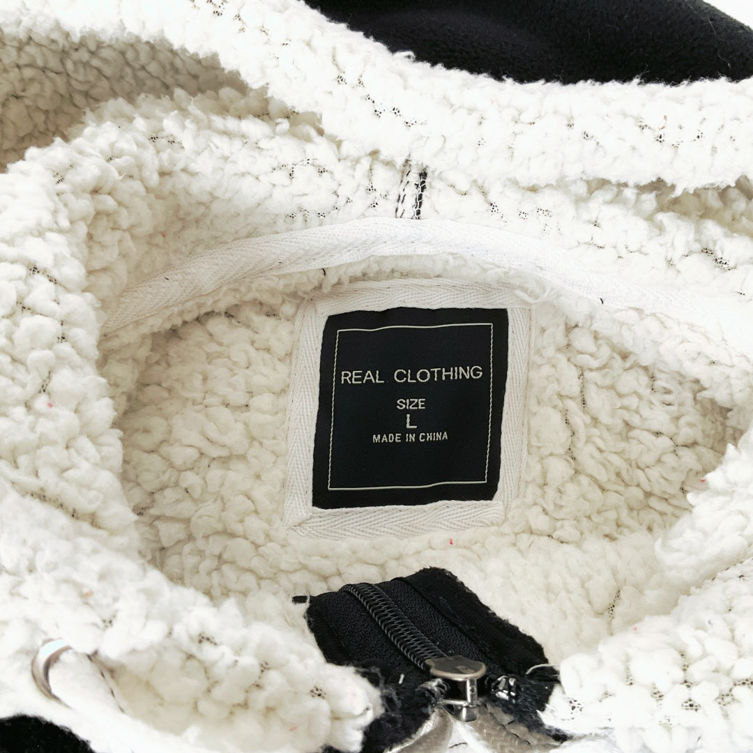 Real Clothing Sherpa Lined Hoodie Jacket – Size L