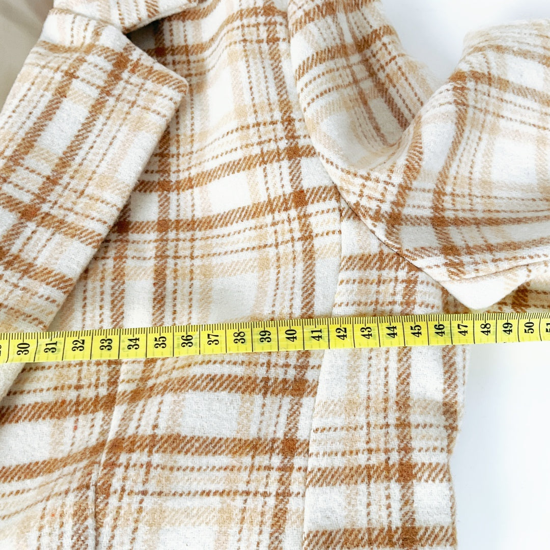 MIRROU Beige Plaid Blazer Jacket – Size 12
