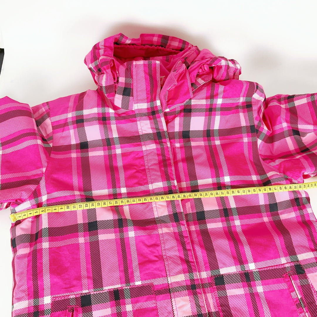 A'ND Pink Plaid Hooded Jacket – Size 14