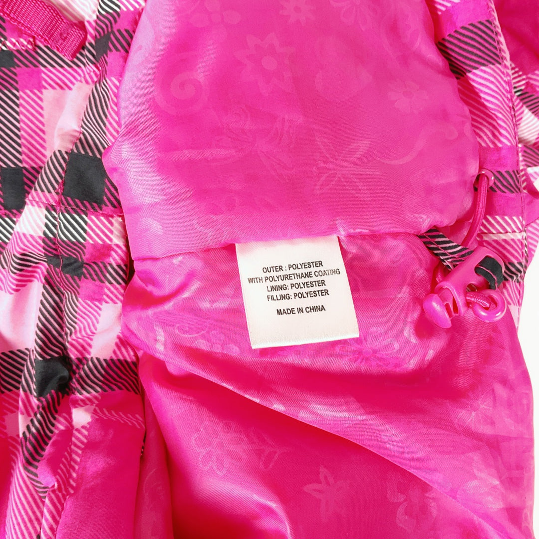 A'ND Pink Plaid Hooded Jacket – Size 14