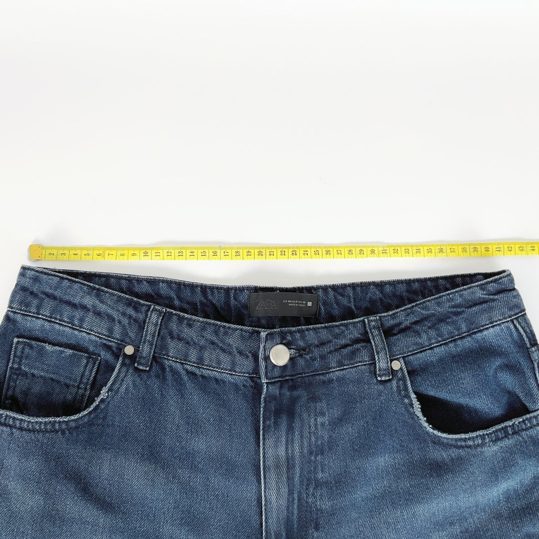 ZARA Wide Leg Blue Denim Jeans – Size EUR 40