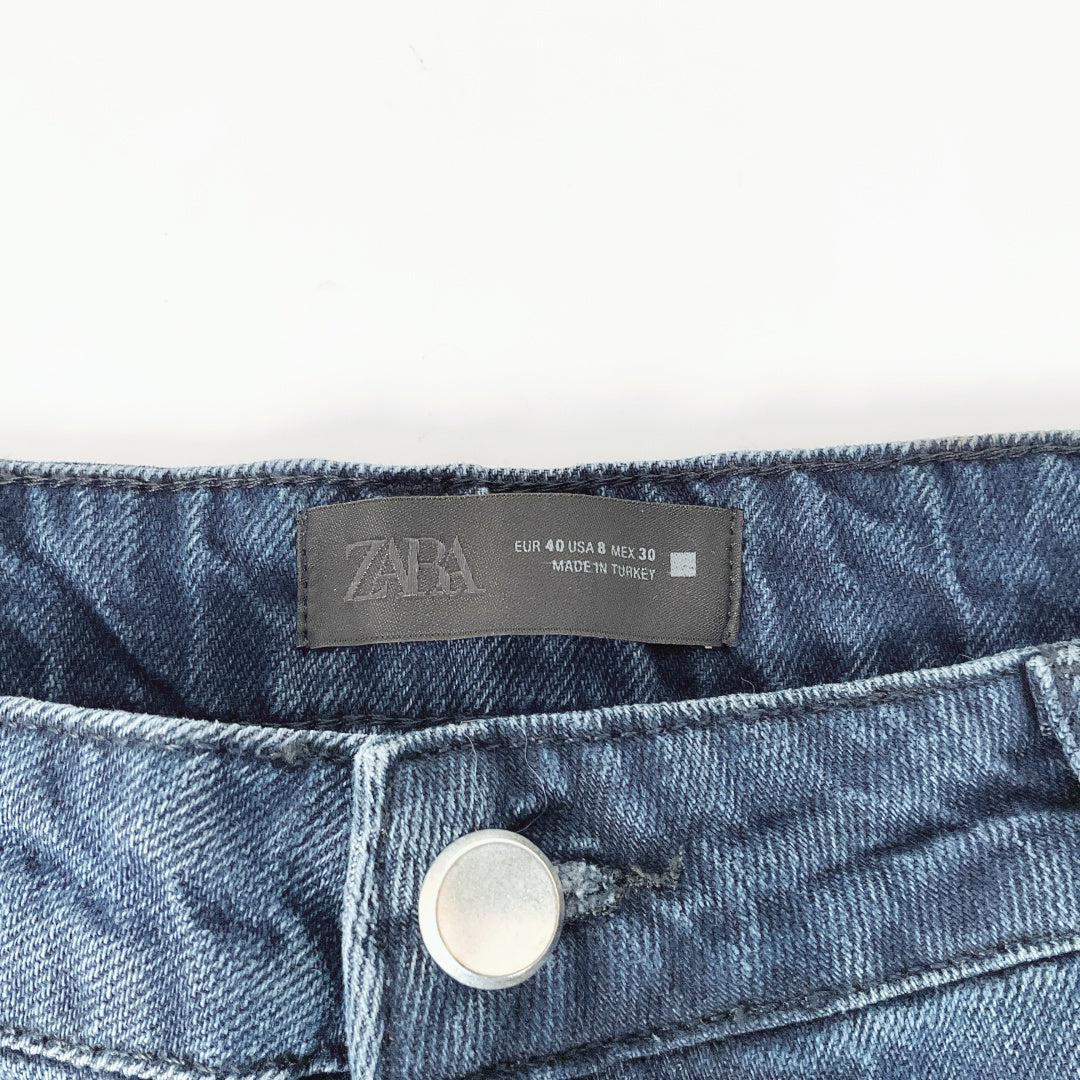 ZARA Wide Leg Blue Denim Jeans – Size EUR 40