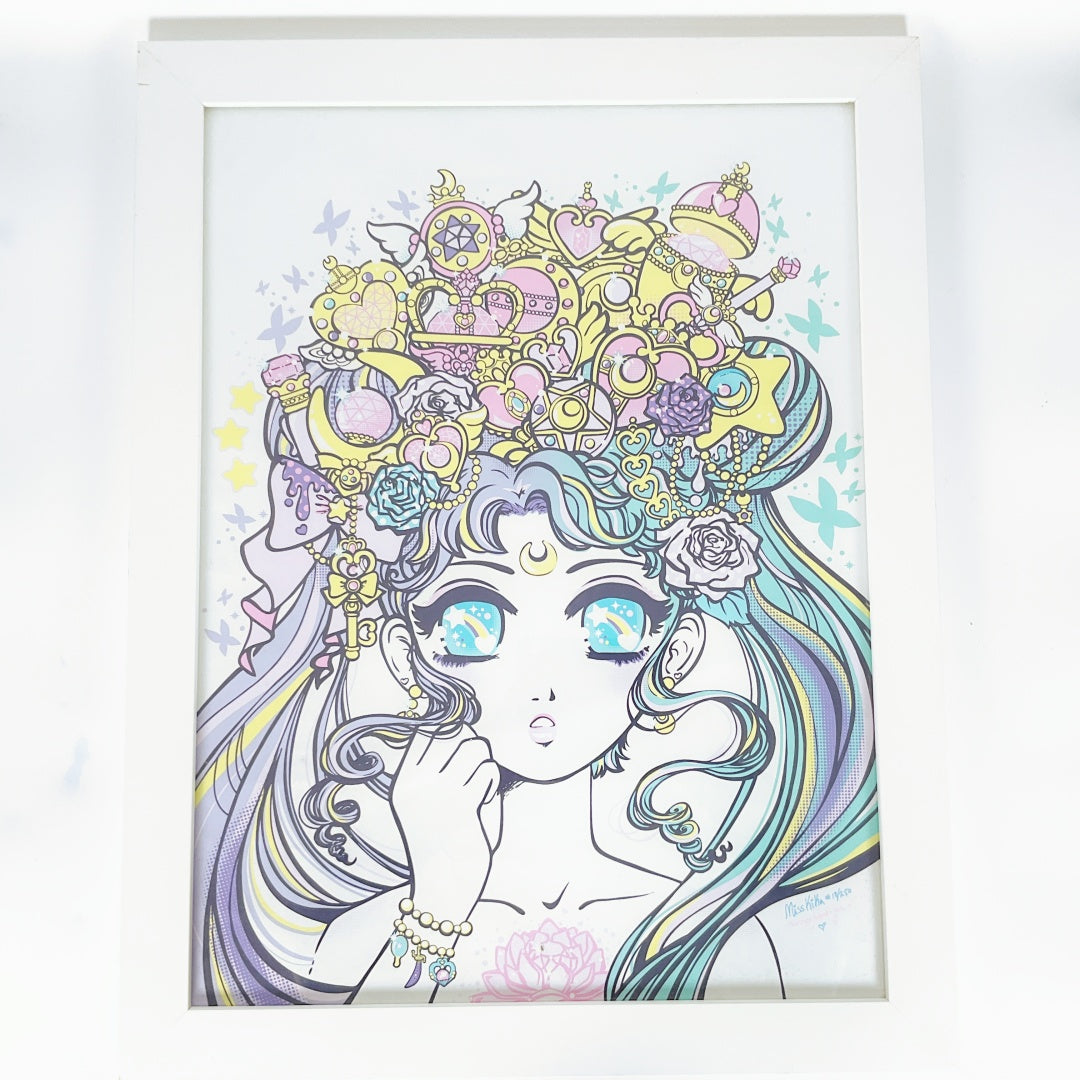 Sailor Moon Signed Limited Print #18/250 by Miss Kika Framed Anime Artwork