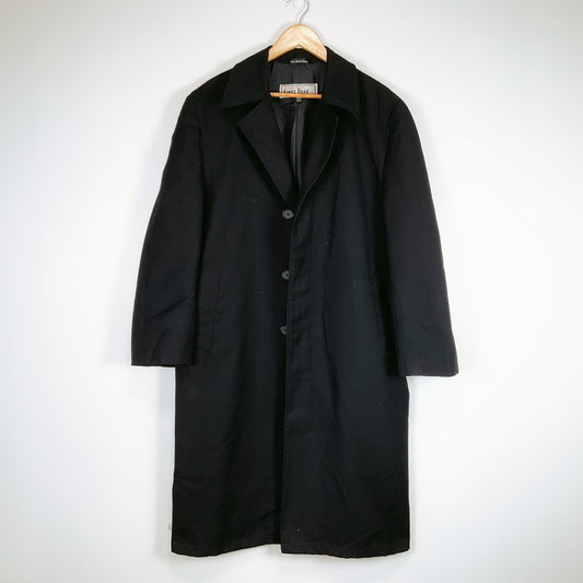 KINGS ROAD Long Black Coat – Size 100cm (XL/XXL)