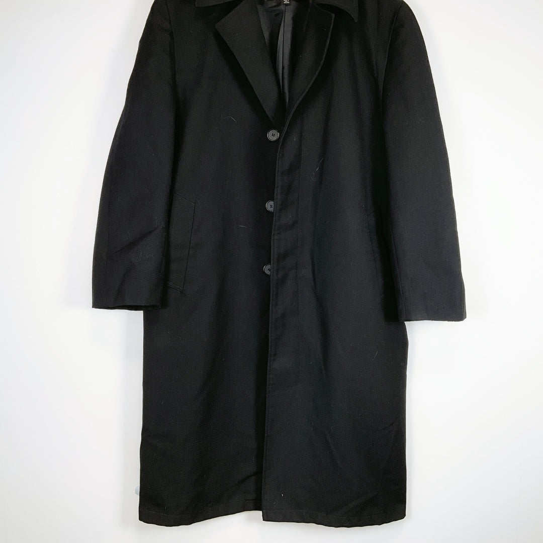KINGS ROAD Long Black Coat – Size 100cm (XL/XXL)