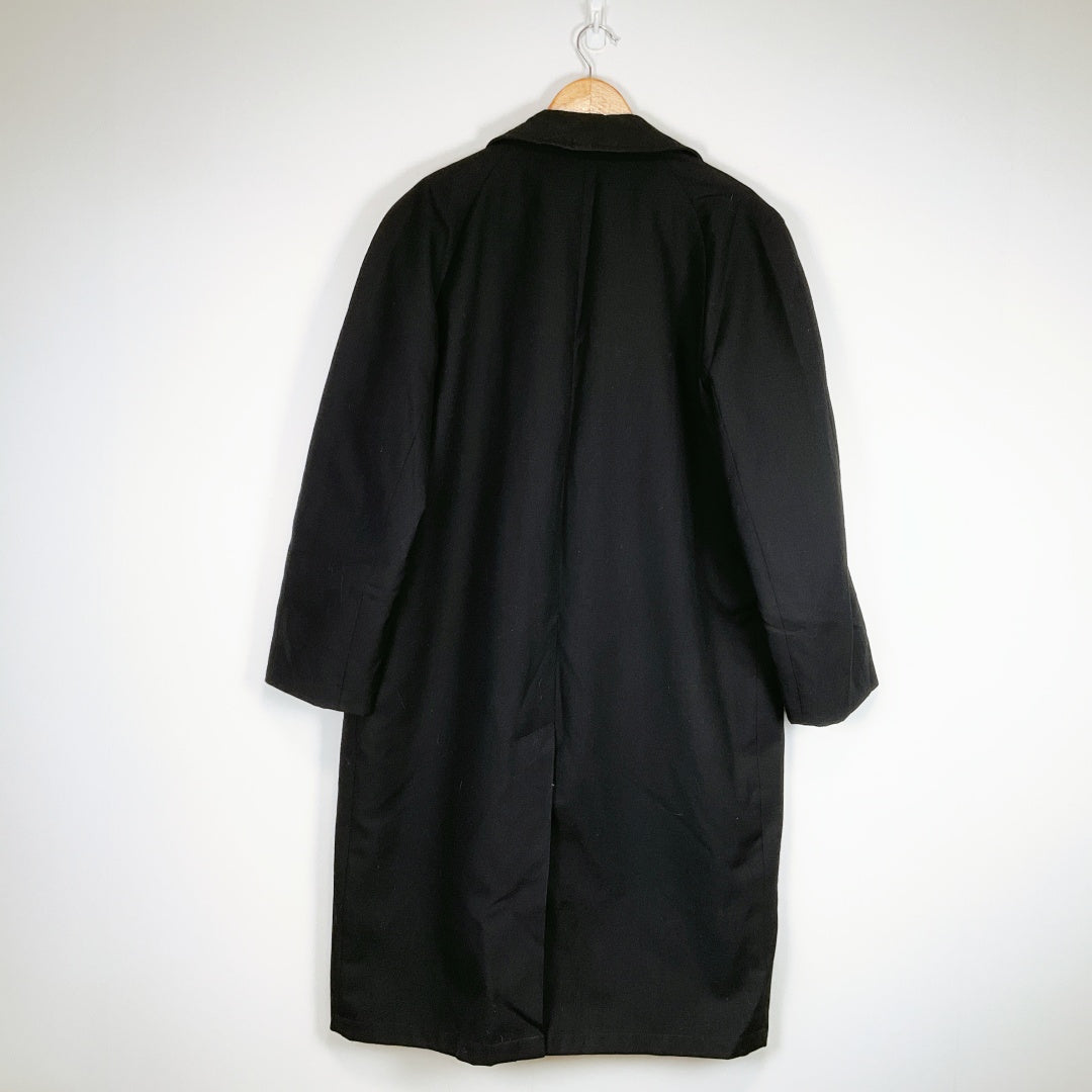 KINGS ROAD Long Black Coat – Size 100cm (XL/XXL)