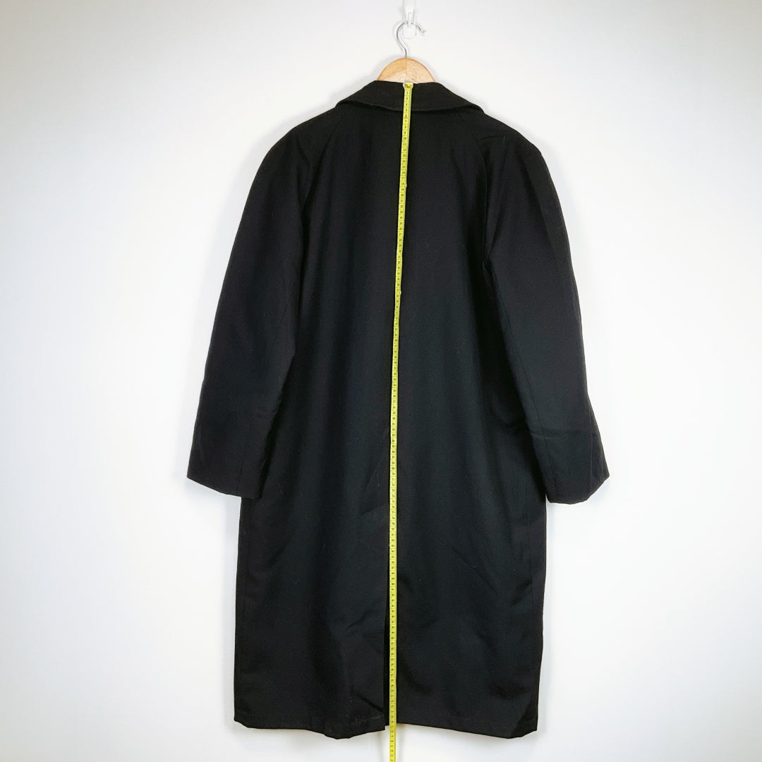 KINGS ROAD Long Black Coat – Size 100cm (XL/XXL)