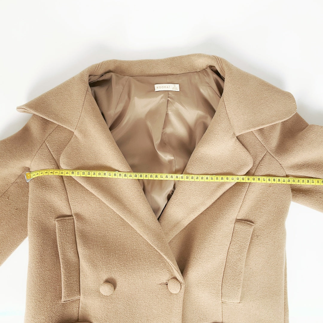 KOOKAI Beige Wool Blend Coat – Size 38