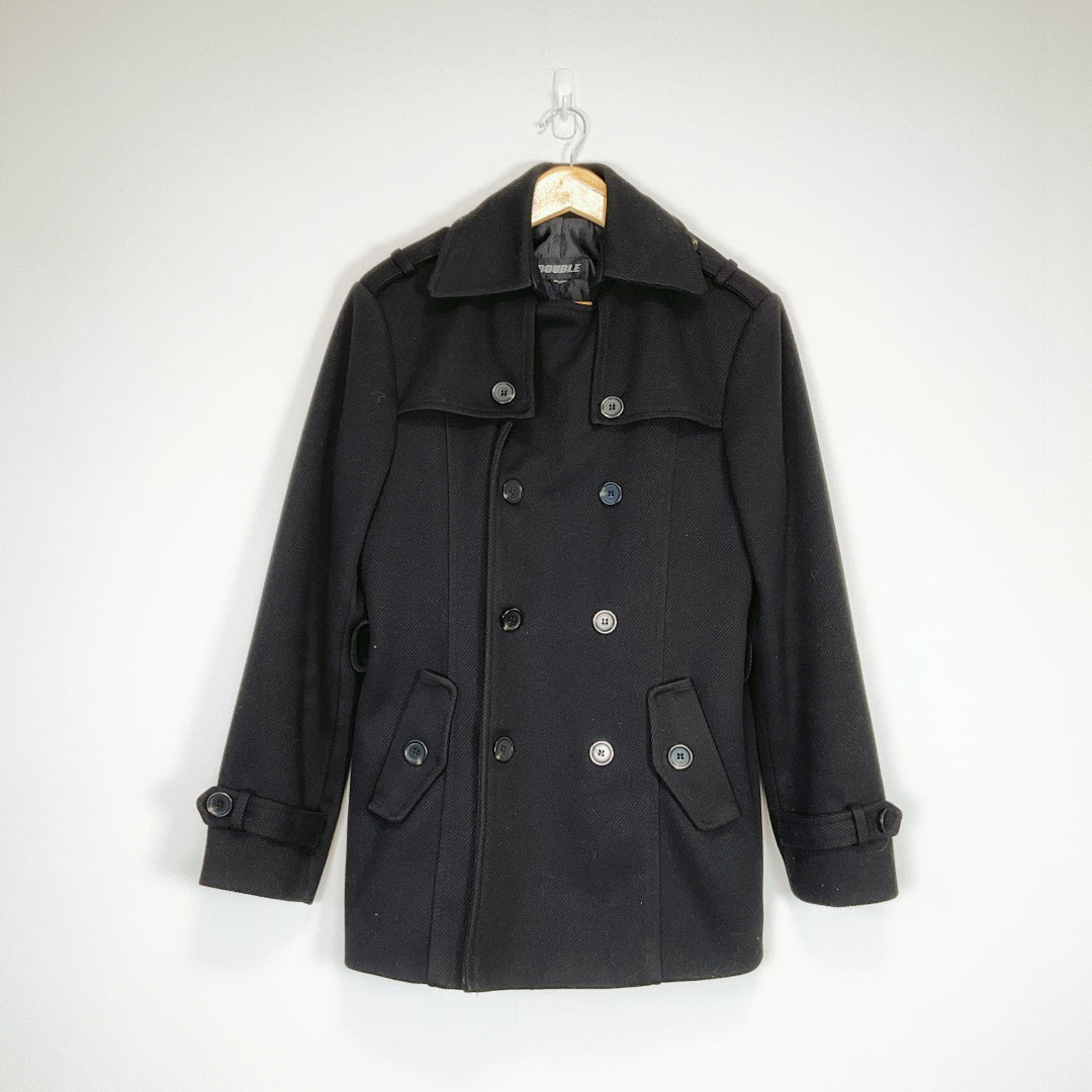 DOUBLE Black Coat – Size 8 (Approx S/M)