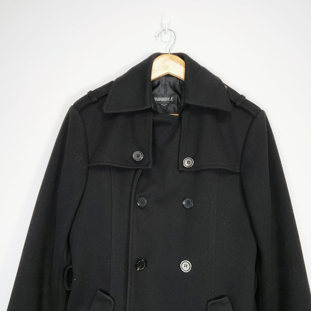DOUBLE Black Coat – Size 8 (Approx S/M)