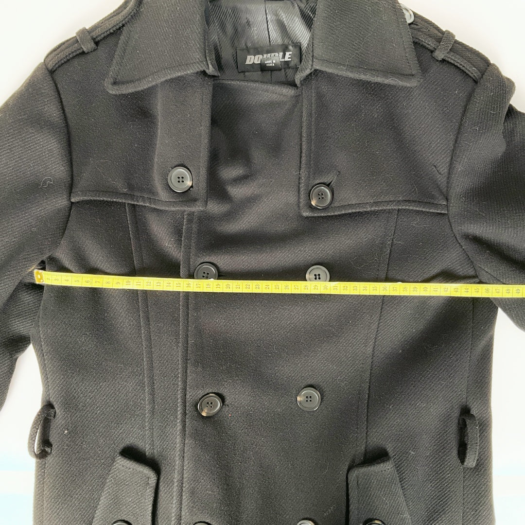 DOUBLE Black Coat – Size 8 (Approx S/M)