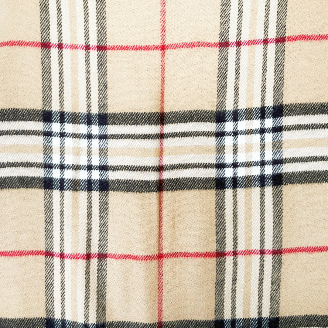 Beige Check Plaid Scarf