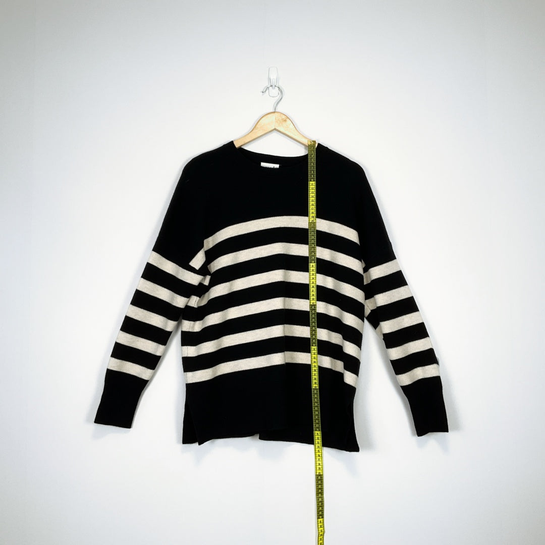 Seed heritage - Black & Cream Stripped Oversized Knit Sweater