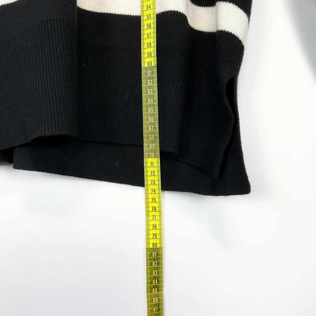 Seed heritage - Black & Cream Stripped Oversized Knit Sweater