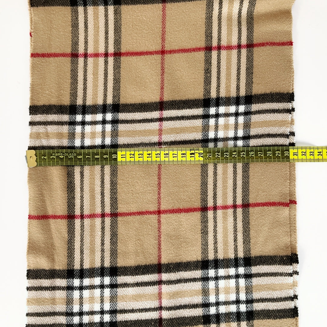 Beige Check Plaid Scarf