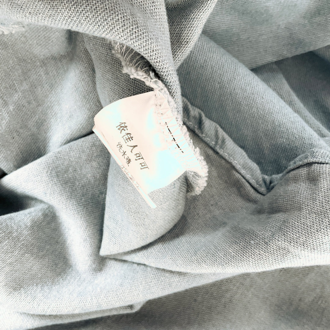 YJRcoco - Light Blue Puff Sleeve Dress