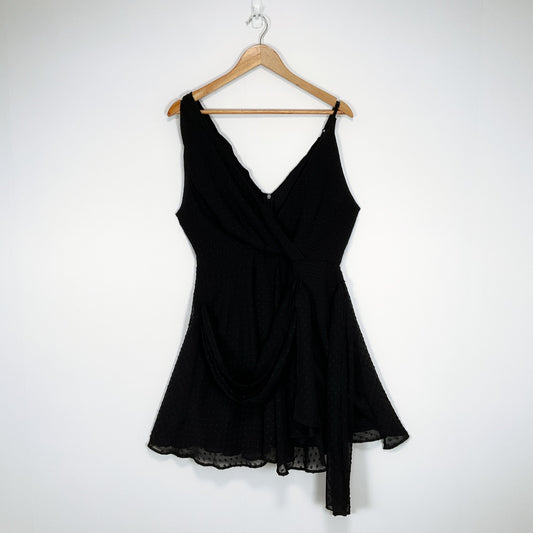 Lioness - Black Sheer Wrap Dress