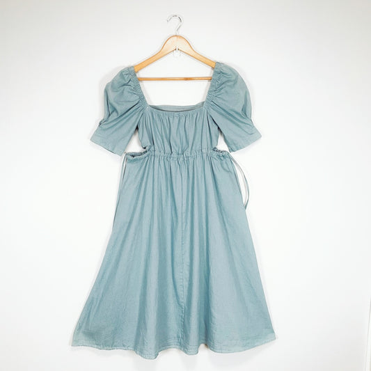 YJRcoco - Light Blue Puff Sleeve Dress