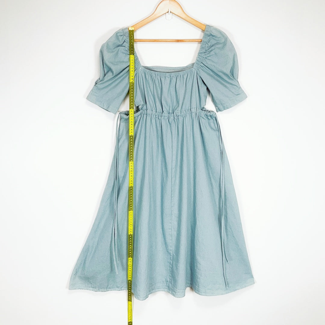 YJRcoco - Light Blue Puff Sleeve Dress